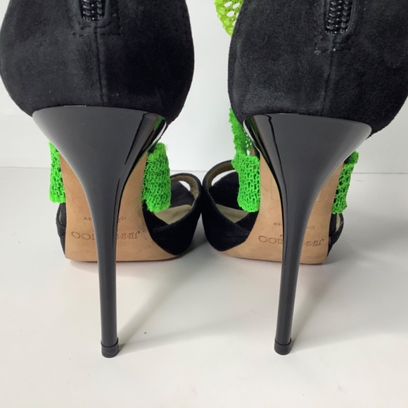 Jimmy Choo Black Suede Lana Open Toe Platform Sandals Size 37. - Picture 14 of 16